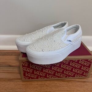 Vans White Pearl Stackform Slip On